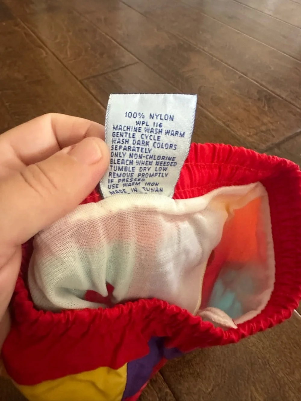Vintage Donmoor Bright Red Colorblock Swim Trunks